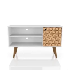 Liberty Mid-Century Modern 2 Shelves And 1 Door TV Stand For TVs Up To 46" - Manhattan Comfort -HOMCOM Shop GUEST 5331f1a7 601b 4831 997c e77a94b7ad9c