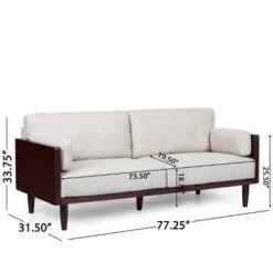 Sofia Mid-Century Modern Upholstered 3 Seater Sofa - Christopher Knight Home -HOMCOM Shop GUEST 533a6fa8 4b9d 4480 9b50 bd6387816ee9