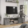2pc Clander TV Stand And Bookcase Tower Set Vintage Gray Oak - HOMES: Inside + Out
