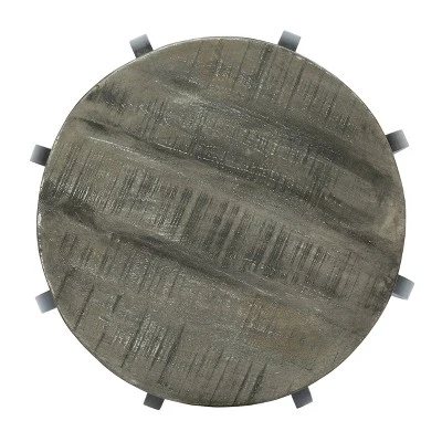 Wiers Modern Industrial Handcrafted Mango Wood Side Table Gray/Black - Christopher Knight Home 5 Wiers Modern Industrial Handcrafted Mango Wood Side Table Gray/Black - Christopher Knight Home - Image 3