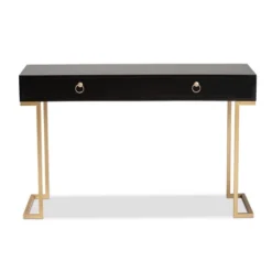 Beagan Wood And Metal 2 Drawer Console Table Black/Gold - Baxton Studio -HOMCOM Shop GUEST 54132ef8 9ef1 4dfa aa02 0d0ff3b9c549