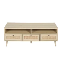 Aubrey 47.32" Rattan TV Stands With 3 Rattan Drawers And Solid Wood Feet For TVs Up To 50"-The Pop Maison -HOMCOM Shop GUEST 54d6e12c 2e6d 448b 92a2 54259394a4d3