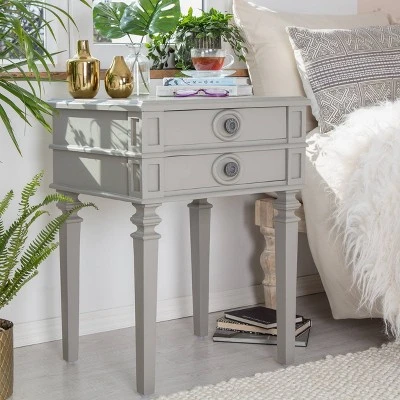 Irving Side Table With 2 Drawers Gray - Finch 3 Irving Side Table With 2 Drawers Gray - Finch