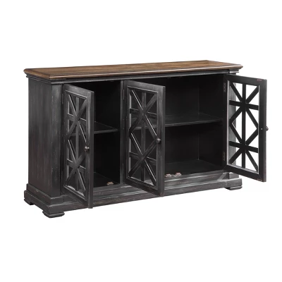 Vercelli 3 Door Credenza Black Rub - Treasure Trove Accents 4 Vercelli 3 Door Credenza Black Rub - Treasure Trove Accents - Image 2