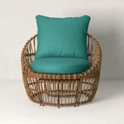 Topanga Club Chair With Ottoman - Blue/Brown - Opalhouse™ Designed With Jungalow™ -HOMCOM Shop GUEST 57174ce6 b0ee 4e8d 9b5e 59abdb5c543f