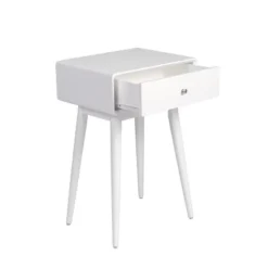 Rory One Drawer Side Table White - Adore Decor