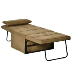 HOMCOM 4-in-1 Multi Function Folding Single Sofa Bed With Retractable Footrest, Convertible Sleeper With Adjustable Backrest, Brown 9 HOMCOM 4-in-1 Multi Function Folding Single Sofa Bed With Retractable Footrest, Convertible Sleeper With Adjustable Backrest, Brown -HOMCOM Shop GUEST 573aa043 a63f 4434 bd39 5882960d0b1d