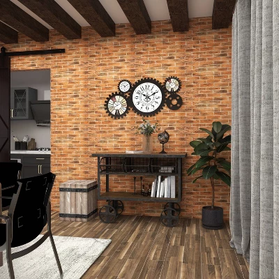 Industrial Metal Console Table Dark Black - Olivia & May 18 Industrial Metal Console Table Dark Black - Olivia & May - Image 16