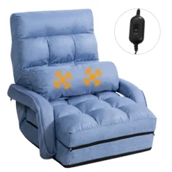 Costway Folding Floor Single Sofa Massage Recliner Chair W/ A Pillow 5 Adjustable Backrest Position Leisure Lounge Couch BlueRedWhite -HOMCOM Shop GUEST 58922e38 295d 4817 8f3a ec8f615d6491