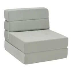 Costway Tri-Fold Fold Down Chair Flip Out Lounger Convertible Sleeper Bed Couch Dorm Grey -HOMCOM Shop GUEST 59c6b067 1109 41f7 a8ab f8253af44e31