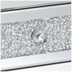 Studio 55D Modern Mirrored Rectangular Accent Side End Table 20" X 14" With 3-Drawer Silver Glass Crystal Living Room Home House -HOMCOM Shop GUEST 5a35810c 45b9 4708 8ce8 a3a6a0aa8134