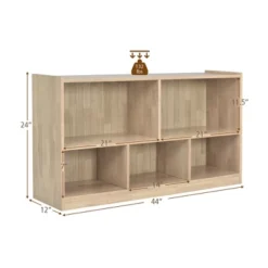 Costway Kids 5-Cube Storage Cabinet 2-Shelf Wood Bookcase Organizer Natural -HOMCOM Shop GUEST 5a6535b3 15af 44da a550 55fdfaf3302d