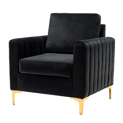 Iapygia Contemporary Tufted Wooden Upholstered Club Chair With Metal Legs For Bedroom And Living Room Club Chair | ARTFUL LIVING DESIGN 15 Iapygia Contemporary Tufted Wooden Upholstered Club Chair With Metal Legs For Bedroom And Living Room Club Chair | ARTFUL LIVING DESIGN - Image 13