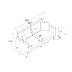 Maryan Pillowback Wood Stretcher Sofa Gray Linen - Room & Joy -HOMCOM Shop GUEST 5c828eec 5214 445f 81b7 f8b507332f9e