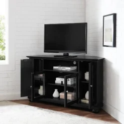 Alexandria Corner TV Stand For TVs Up To 48" Black - Crosley -HOMCOM Shop GUEST 5d366902 4d3c 4f5b 8f52 5b10aef24264