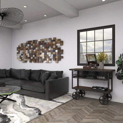 Industrial Metal Console Table Dark Black - Olivia & May 17 Industrial Metal Console Table Dark Black - Olivia & May - Image 15