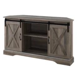 Robinson Rustic Transitional Sliding Barn Door Corner TV Stand For TVs Up To 58" - Saracina Home -HOMCOM Shop GUEST 5e08ff37 9816 4cb1 ab75 e39c8ff7cec1