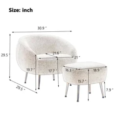 Modern Accent Chair, Teddy Short Plush Particle Velvet Armchair With Ottoman-ModernLuxe 22 Modern Accent Chair, Teddy Short Plush Particle Velvet Armchair With Ottoman-ModernLuxe -HOMCOM Shop GUEST 5e613b78 aa7e 4434 9497 3199f51cbe9d