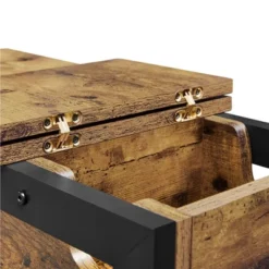 Yaheetech 2 Shelves Narrow End Table With Power Outlets And USB Charging Ports, Rustic Brown -HOMCOM Shop GUEST 5e86357a 840e 4ca0 a196 83f895527284