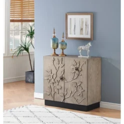 Rox Floral Patterned 2 Door Storage Cabinet Natural Gray/Black - Treasure Trove 10 Rox Floral Patterned 2 Door Storage Cabinet Natural Gray/Black - Treasure Trove -HOMCOM Shop GUEST 5effc385 7ebc 44c6 9be6 7b2e4a32452d