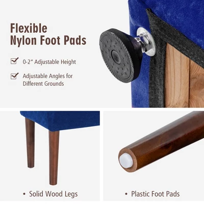 Costway Modern Berber Fleece Single Sofa Chair W/ Ottoman & Waist Pillow RedBlueBlackGreenOrange 8 Costway Modern Berber Fleece Single Sofa Chair W/ Ottoman & Waist Pillow RedBlueBlackGreenOrange - Image 6