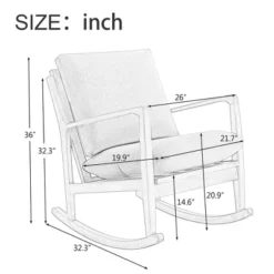 Solid Wood Rocking Chair Upholstered In Linen Fabric, Beige - ModernLuxe 12 Solid Wood Rocking Chair Upholstered In Linen Fabric, Beige - ModernLuxe -HOMCOM Shop GUEST 60346777 f229 4560 9c93 ade85a8b7be4