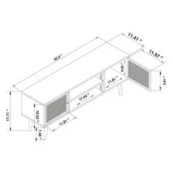 Yuna Natural Wood And Metal 2 Door TV Stand For TVs Up To 40" Brown/Black - Baxton Studio -HOMCOM Shop GUEST 604abe6c 7e28 4f5e b2c1 86c1bc60813e