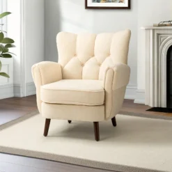 Dittmar Mid Century Club Chair With Wingback And Button-tufted Design | ARTFUL LIVING DESIGN -HOMCOM Shop GUEST 610937ef 91c0 4a56 9186 3023a8fb1cf0