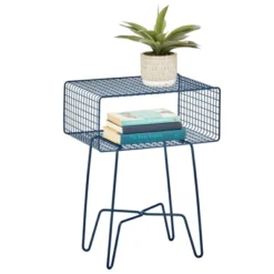MDesign Modern Farmhouse Home Decor End Table, Wire Grid Storage Shelf -HOMCOM Shop GUEST 6149e0ee 7d0a 45ef 9974 253cf5e53ba3