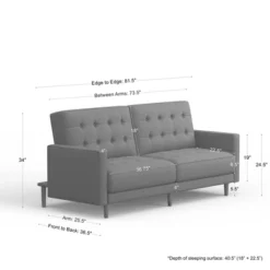 Glenwillow Home 81.5" Mies Upholstered Square Arm Convertible Sleeper Sofa In MCM Vintage Design -HOMCOM Shop GUEST 615a4f4e d030 47f5 a7fc 44909d068de4