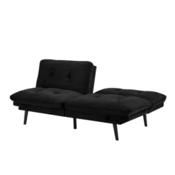 Finley Convertible Futon Sofa Bed Black - Serta -HOMCOM Shop GUEST 62d1a0d2 9609 44bf acf2 7018fd833c05