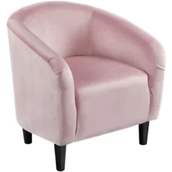Yaheetech Velvet Club Accent Arm Chair Upholstered Barrel Chair -HOMCOM Shop GUEST 63402aac 5ee9 45e7 b937 9001c362c3ac