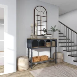 Farmhouse Wood Console Table Black - Olivia & May -HOMCOM Shop GUEST 636f6126 9c2d 45fe 810d ae9eefc525d6