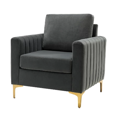 Iapygia Contemporary Tufted Wooden Upholstered Club Chair With Metal Legs For Bedroom And Living Room Club Chair | ARTFUL LIVING DESIGN 14 Iapygia Contemporary Tufted Wooden Upholstered Club Chair With Metal Legs For Bedroom And Living Room Club Chair | ARTFUL LIVING DESIGN - Image 12