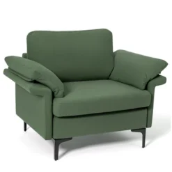 Costway Modern Fabric Accent Armchair Upholstered Single Sofa W/ Metal Legs Rust RedGreen 21 Costway Modern Fabric Accent Armchair Upholstered Single Sofa W/ Metal Legs Rust RedGreen -HOMCOM Shop GUEST 64218785 51f1 4732 b3fc 77cf61fda1d1