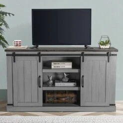 Sliding Doors TV Stand For TVs Up To 60" - Home Essentials 23 Sliding Doors TV Stand For TVs Up To 60" - Home Essentials -HOMCOM Shop GUEST 651724c4 6aad 460d 91c7 e9e61f84106f