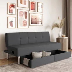 Wilton Dream Convertible Futon Sofa Bed Charcoal - Serta -HOMCOM Shop GUEST 653485d4 0a3d 4e9d 8cc0 ddd20ca046e1