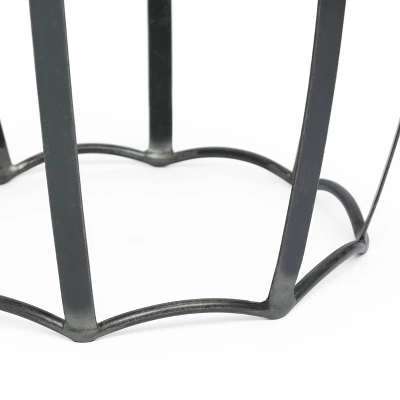 Wiers Modern Industrial Handcrafted Mango Wood Side Table Gray/Black - Christopher Knight Home 8 Wiers Modern Industrial Handcrafted Mango Wood Side Table Gray/Black - Christopher Knight Home - Image 6