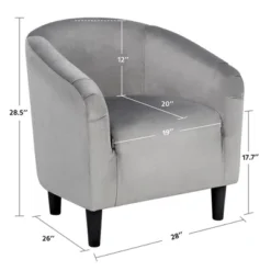 Yaheetech Velvet Club Accent Arm Chair Upholstered Barrel Chair -HOMCOM Shop GUEST 655f0e09 e030 4bdd 8281 9d681e539900