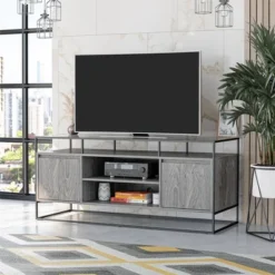 Creswell Modern Media Console TV Stand For TVs Up To 54" - Room & Joy