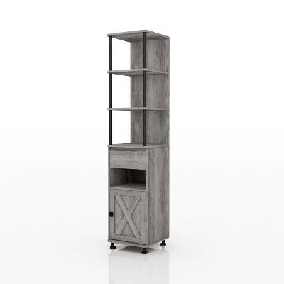 2pc Clander TV Stand And Bookcase Tower Set Vintage Gray Oak - HOMES: Inside + Out 14 2pc Clander TV Stand And Bookcase Tower Set Vintage Gray Oak - HOMES: Inside + Out - Image 12