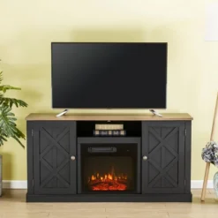 Electric Fireplace And TV Stand For TVs Up To 60" Gray - Home Essentials