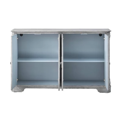 Gramercy 4 Door Credenza Gray - Treasure Trove Accents 4 Gramercy 4 Door Credenza Gray - Treasure Trove Accents - Image 2