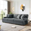 Modern Upholstered 3-Seat Sofa With 4 Pillows-ModernLuxe -HOMCOM Shop GUEST 6b07997a a481 4c0b bc2c 00d39faa4c2b