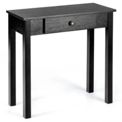 Costway Console Table With Drawer Entryway Hallway Accent Wooden Table Black -HOMCOM Shop GUEST 6b2a1816 a510 428a ad8a 4a4c8b464420