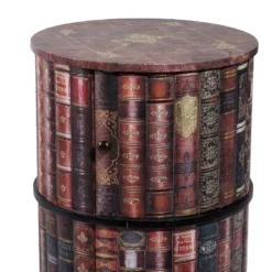 Traditional Round Book Cabinet Maroon - Olivia & May -HOMCOM Shop GUEST 6b88530a 3891 44bf 8a43 e347ae18e5b8