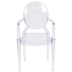 Emma And Oliver 4 Pack Oval Back Ghost Chair - Arms In Transparent Crystal - Stackable Side Chair -HOMCOM Shop GUEST 6c55f95d 00aa 447a 9a53 48d9fb0fa10e