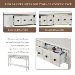 60"L Rustic Console Table With Two Different Size Drawers And Bottom Shelf-ModernLuxe -HOMCOM Shop GUEST 6cfbd877 1519 4194 a736 07fbe8792b9d