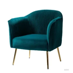 Velvet Barrel Chair With Goden Base Contemporary And Classic Velvet Accent Chair For Living Room | Karat Home -HOMCOM Shop GUEST 6d492877 7cb0 4214 9600 5589a40ddcd4