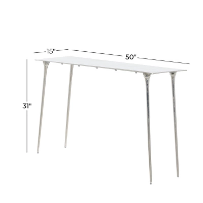 Glam Aluminum Console Table Silver - Olivia & May 9 Glam Aluminum Console Table Silver - Olivia & May - Image 7